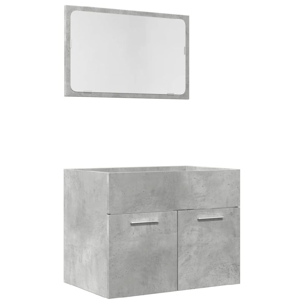 Aztec Wooden 2 Piece Bathroom Furniture Set In Concrete Grey