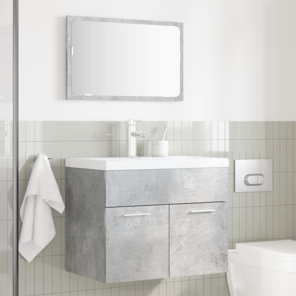 Read more about Aztec wooden 2 piece bathroom furniture set in concrete grey