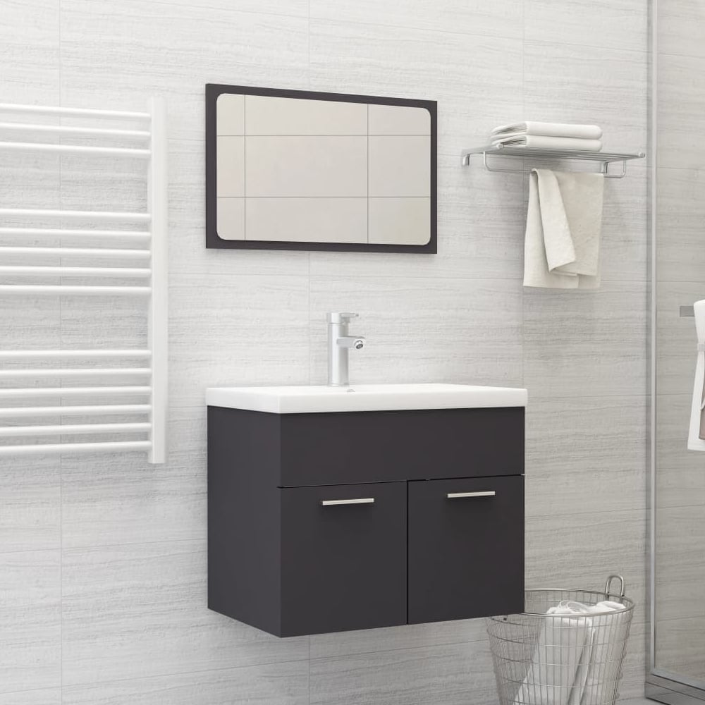 Read more about Aztec wooden 2 piece bathroom furniture set in grey
