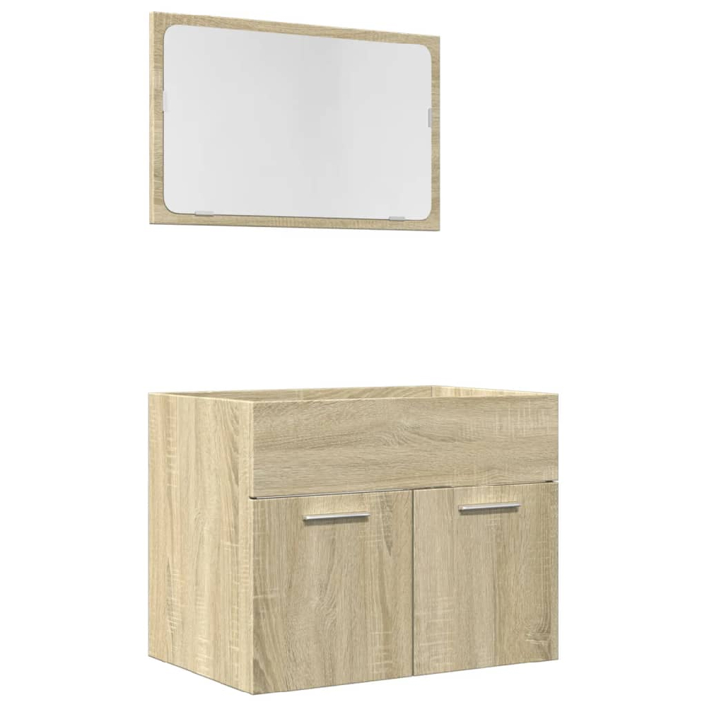 Aztec Wooden 2 Piece Bathroom Furniture Set In Sonoma Oak