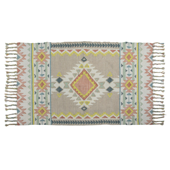 Read more about Azteca killim rectangular fabric rug in multicolored