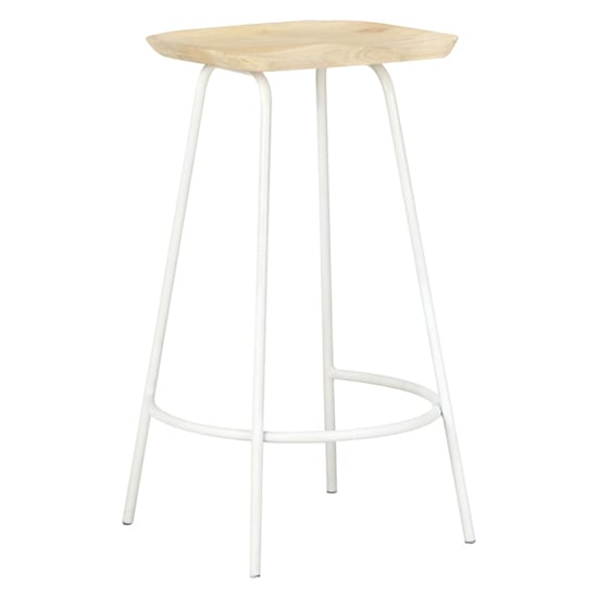 Azul Set Of 4 Wooden Bar Stools With White Frame In Natural_2
