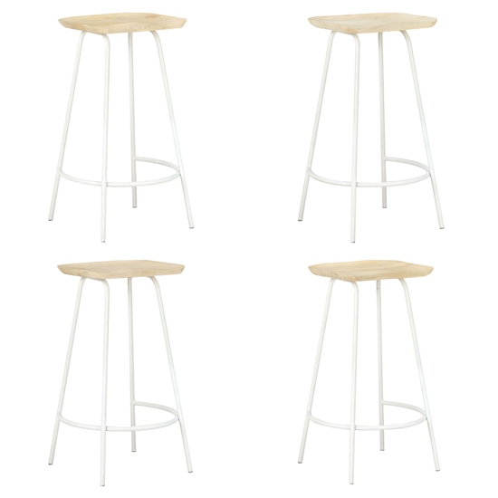 Read more about Azul set of 4 wooden bar stools with white frame in natural