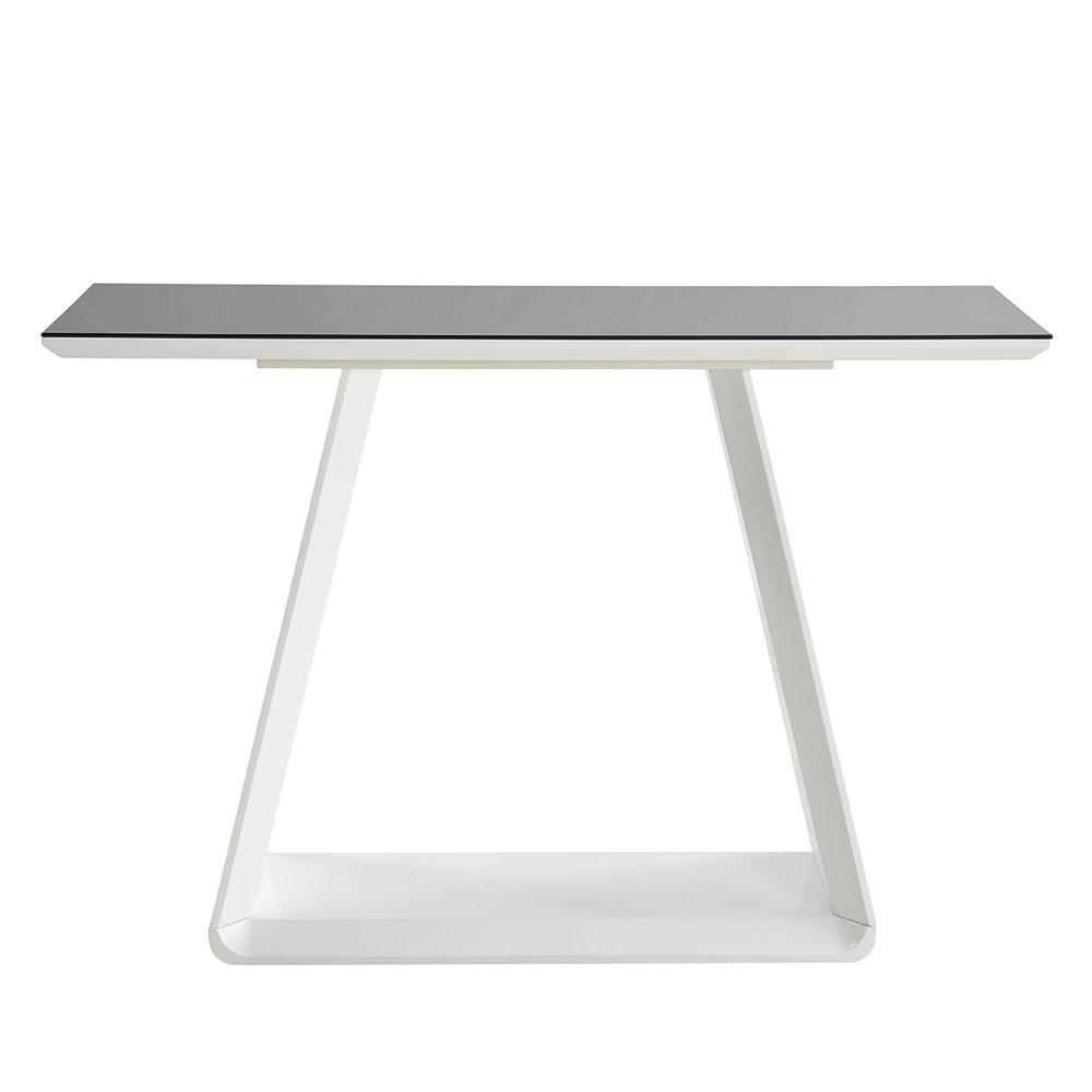 Azurro Glass Console Table In Black And High Gloss White