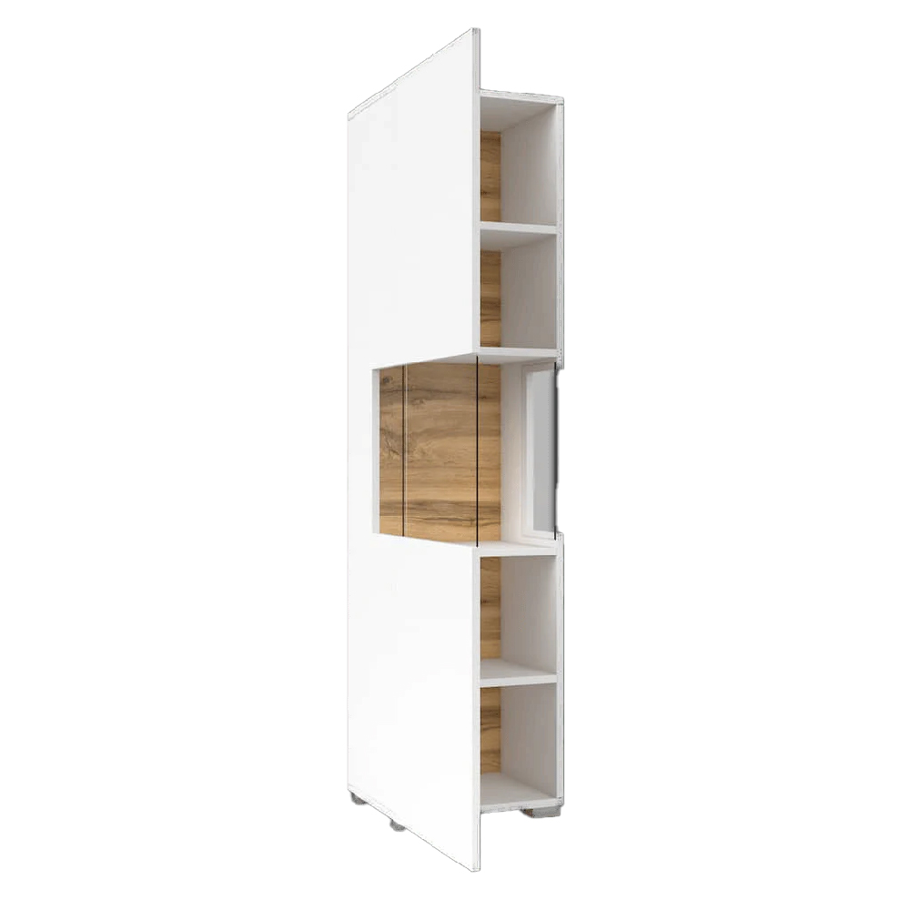 Azusa Wooden Display Cabinet With 1 Door In Matt White