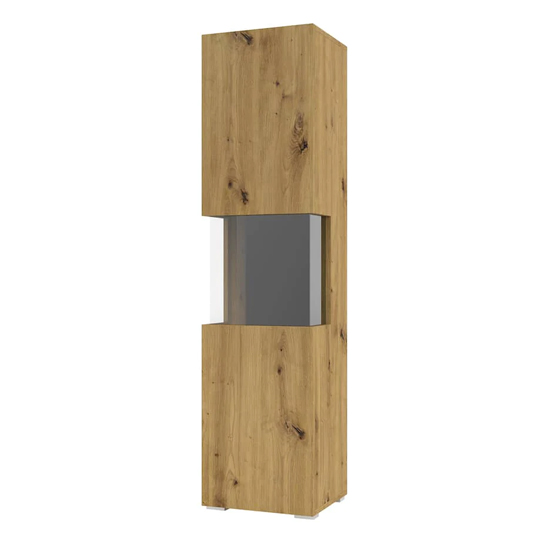 Azusa Wooden Display Cabinet Tall In Artisan Oak