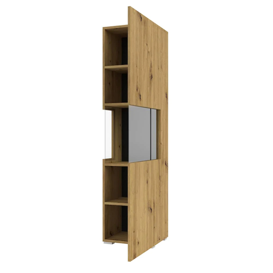 Azusa Wooden Display Cabinet Tall In Artisan Oak