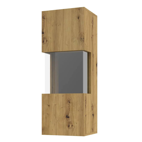 Azusa Wooden Display Cabinet Wall Hung In Artisan Oak