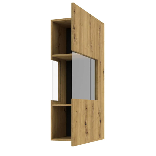 Azusa Wooden Display Cabinet Wall Hung In Artisan Oak
