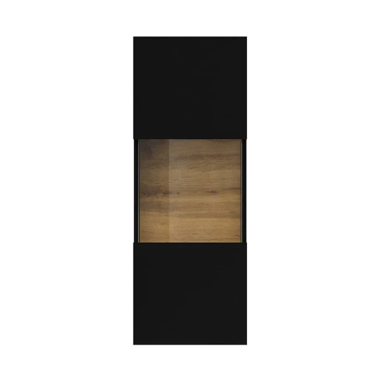Azusa Wooden Display Cabinet Wall Hung In Matt Black