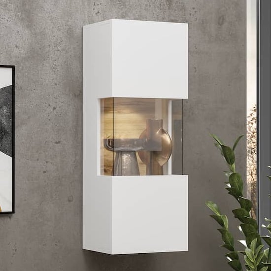 Product photograph of Azusa Wooden Display Cabinet Wall Hung In Matt White from Furniture in Fashion