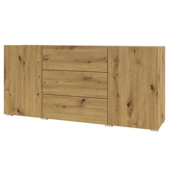 Azusa Wooden Sideboard With 2 Doors 3 Drawers In Artisan Oak