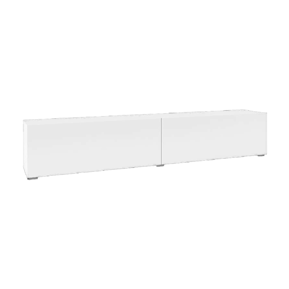 Azusa Wooden TV Stand With Pull-Down Door In Matt White