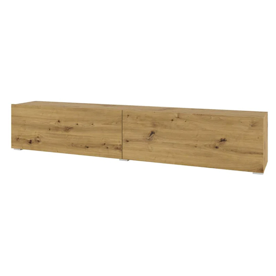 Azusa Wooden TV Stand With Pull-Down Doors In Artisan Oak