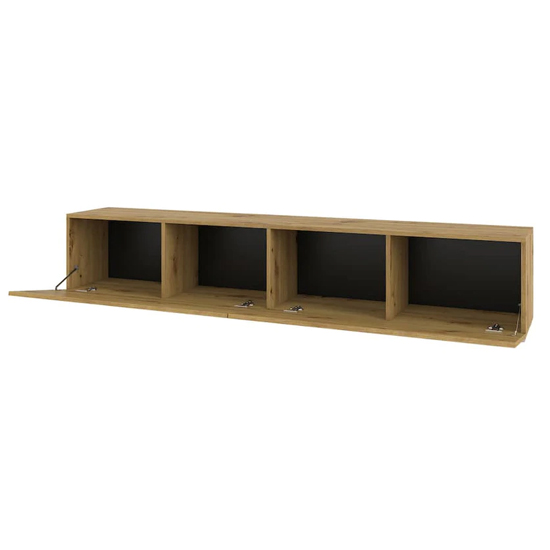 Azusa Wooden TV Stand With Pull-Down Doors In Artisan Oak