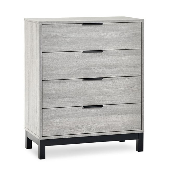 Baara Wooden Chest Of 4 Drawers In Grey Oak