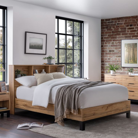 Read more about Baara wooden ottoman storage king size bed in light oak