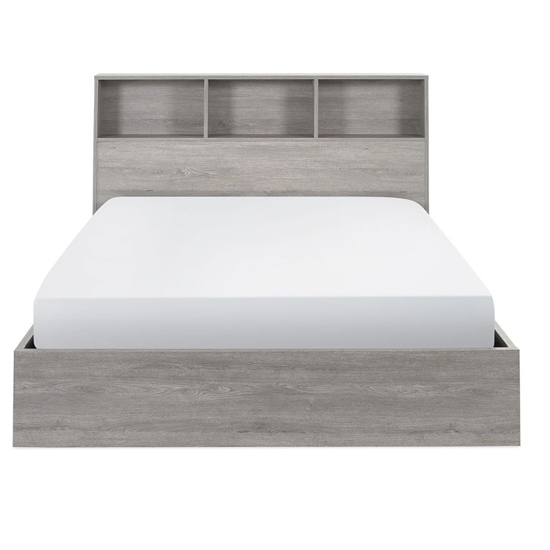Baara Wooden Ottoman Storage Single Bed In Grey Oak
