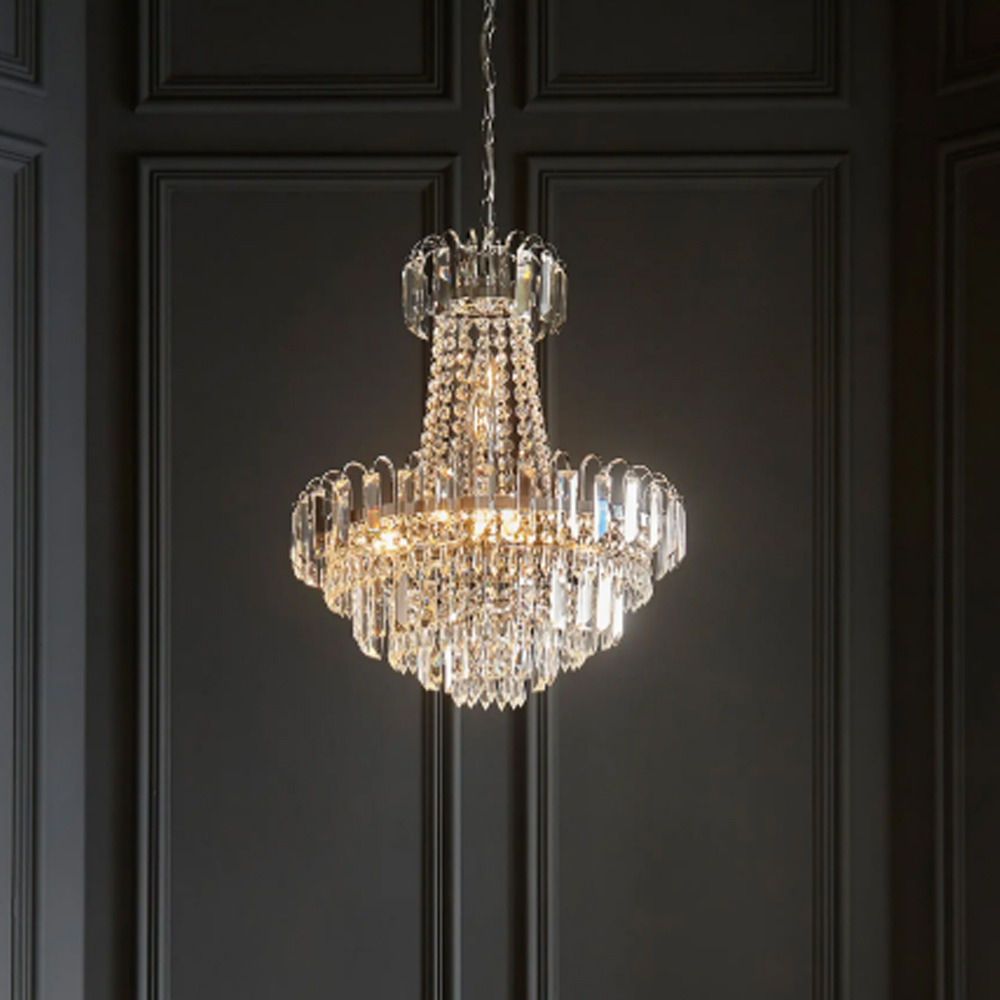 Babylon 6 Lights Clear Glass Pendant Ceiling Light In Chrome