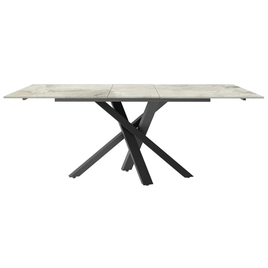 Bacau Extending 240cm Gloss Ceramic Dining Table In Light Grey_3