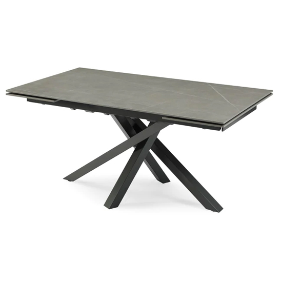 Bacau Extending 200cm Ceramic Dining Table In Matt Grey_2