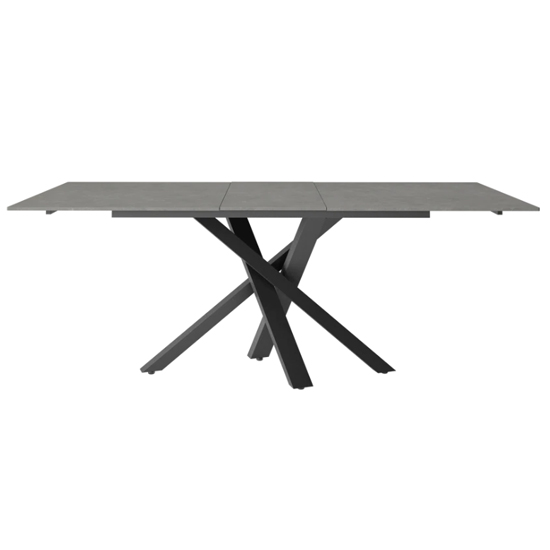 Bacau Extending 200cm Ceramic Dining Table In Matt Grey_3