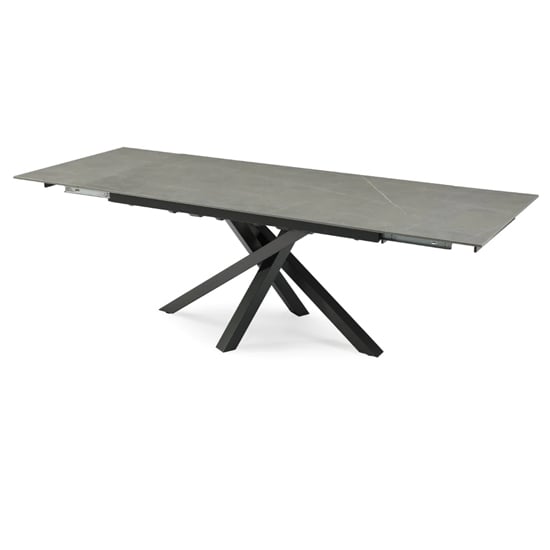 Bacau Extending 200cm Ceramic Dining Table In Matt Grey