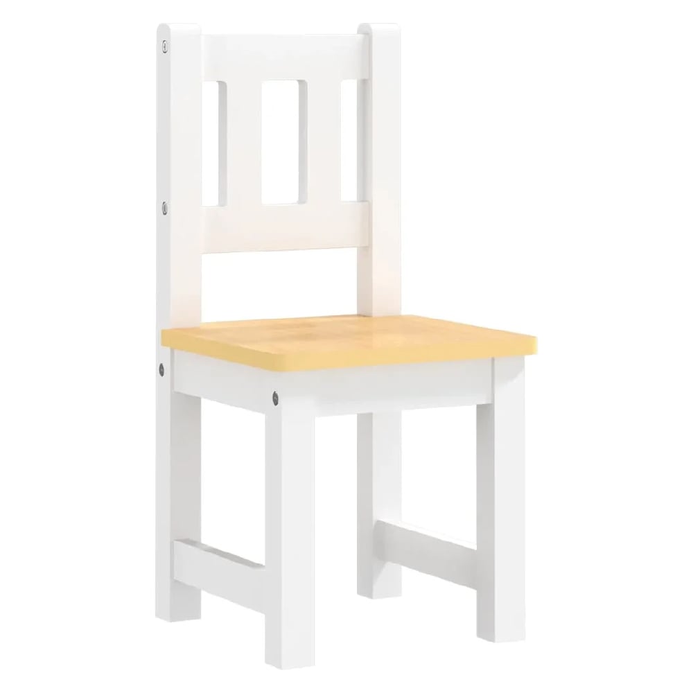Bagdad Wooden Children Table With 2 Chairs 1 Bench In White Beige