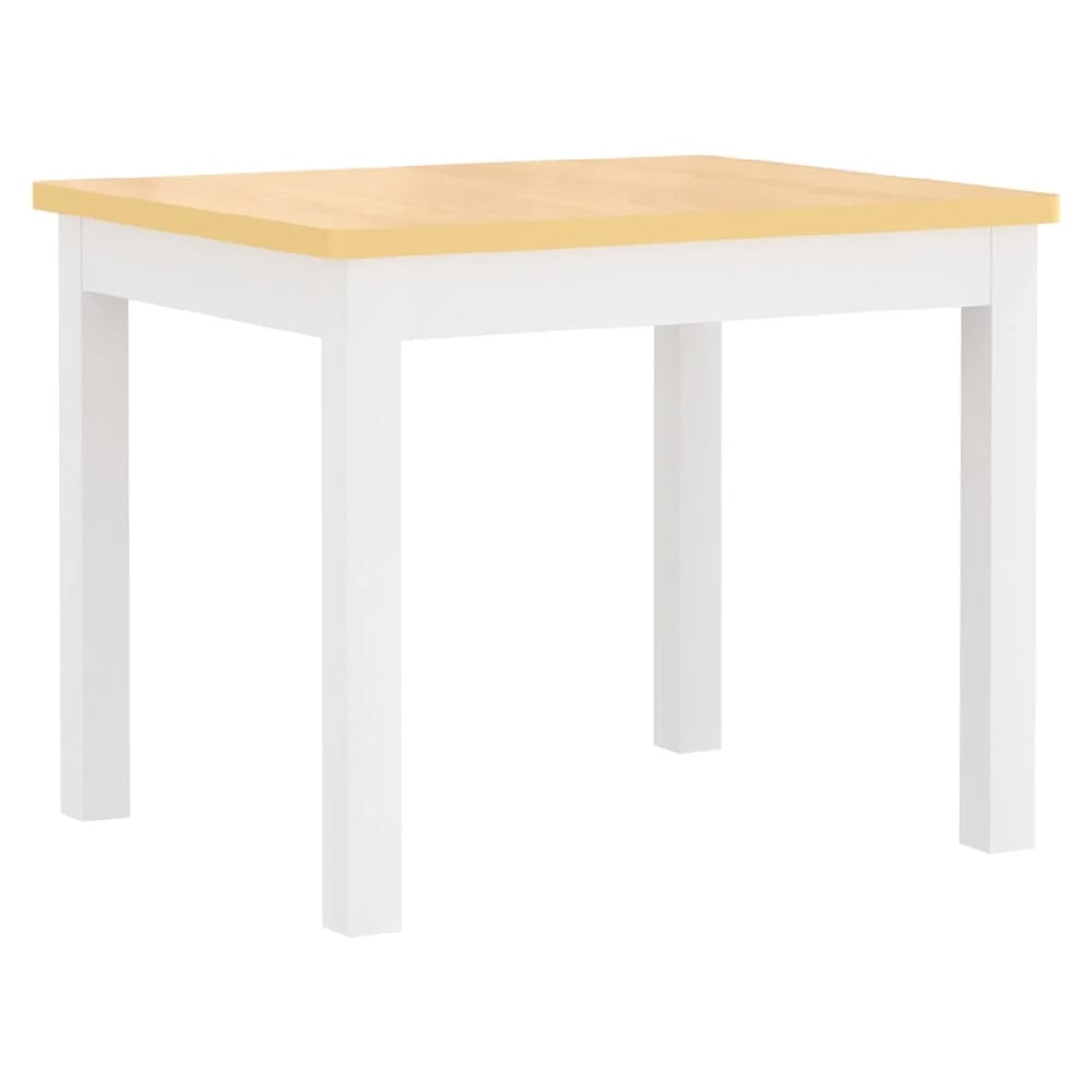 Bagdad Wooden Children Table With 2 Chairs 1 Bench In White Beige
