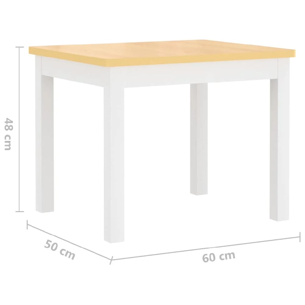 Bagdad Wooden Children Table With 2 Chairs 1 Bench In White Beige