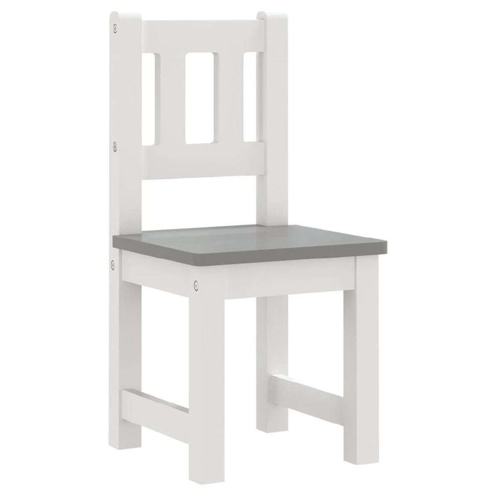 Bagdad Wooden Children Table With 2 Chairs 1 Bench In White Grey