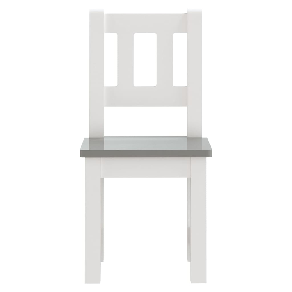 Bagdad Wooden Children Table With 2 Chairs In White And Grey