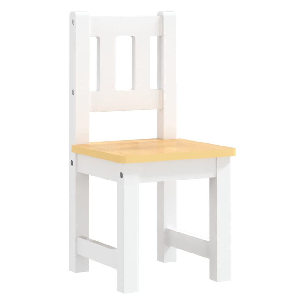 Bagdad Wooden Children Table With 2 Chairs In White And Beige