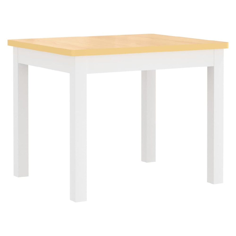 Bagdad Wooden Children Table With 2 Chairs In White And Beige