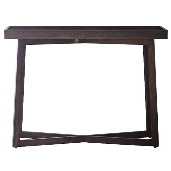Bahia Wooden Rectangular Console Table In Brown