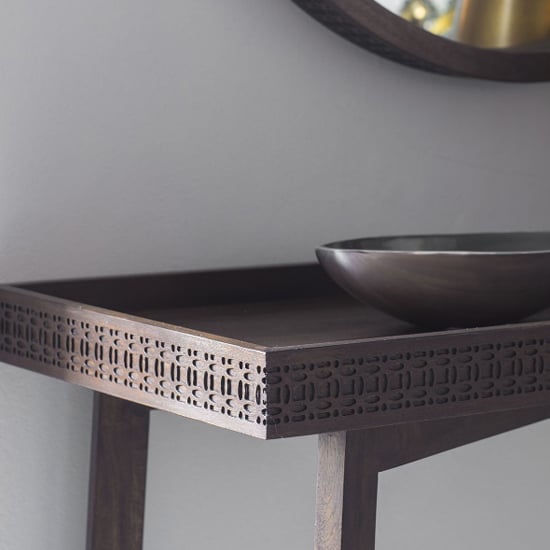 Bahia Wooden Rectangular Console Table In Brown
