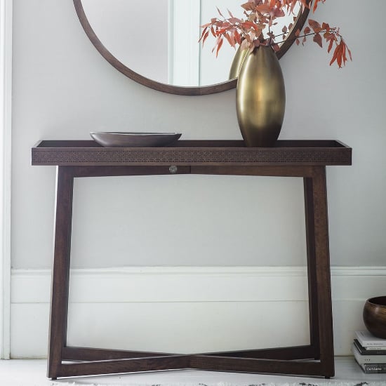 Bahia Rectangular Wooden Console Table In Brown_1