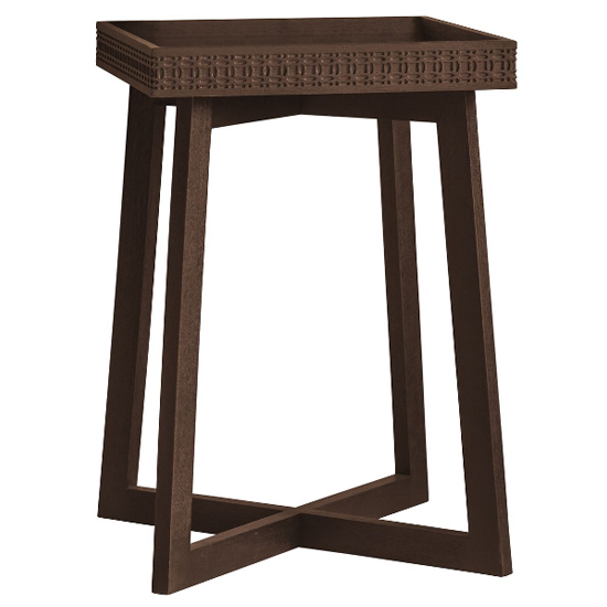 Bahia Wooden Square Bedside Table In Brown