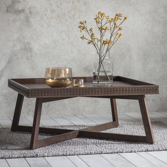 Photo of Bahia square wooden coffee table in brown