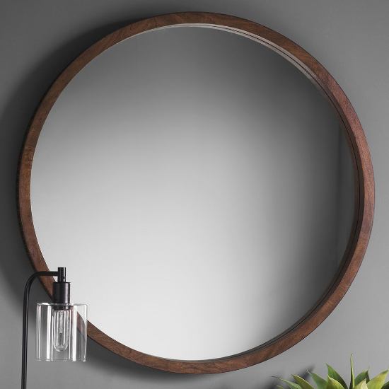 Bahia Wall Bedroom Mirror With Brown Frame