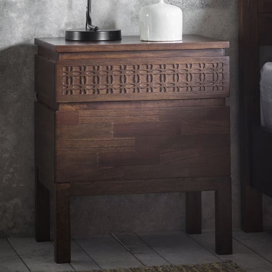 Read more about Bahia wooden bedside cabinet in brown