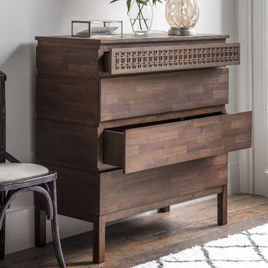 Bahia Wooden Chest Of 4 Drawers In Brown_2