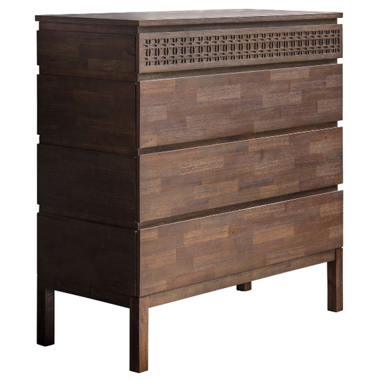 Bahia Wooden Chest Of 4 Drawers In Brown_3
