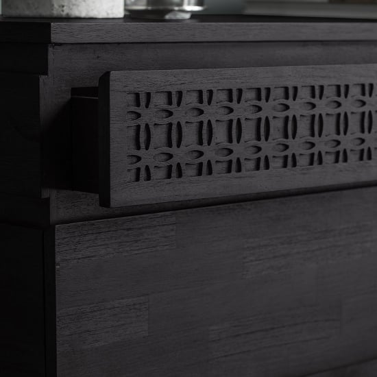 Bahia Wooden Chest Of 4 Drawers In Matt Black Charcoal