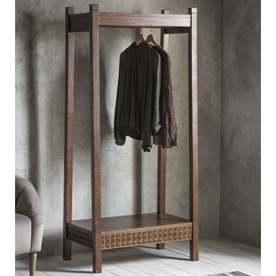 Bahia Wooden Coat Rack In Brown