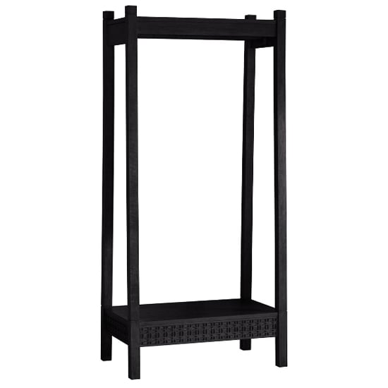 Bahia Wooden Coat Rack In Matt Black Charcoal