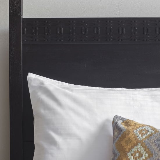 Bahia Wooden King Size Bed In Matt Black Charcoal