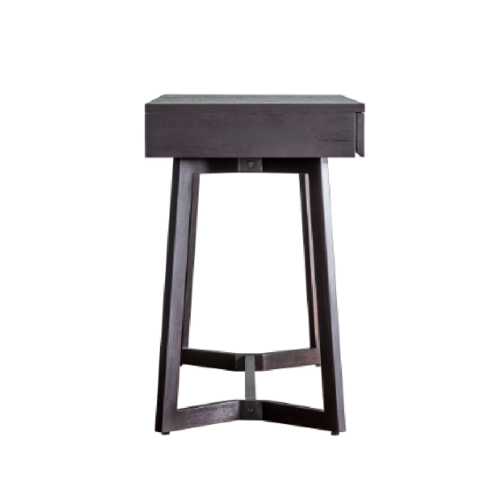 Bahia Wooden Laptop Desk With 2 Drawers In Black