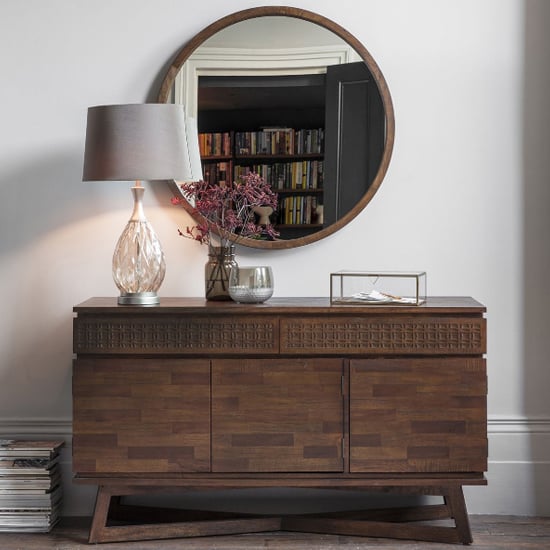 Bahia Wooden Sideboard With 3 Doors In Brown