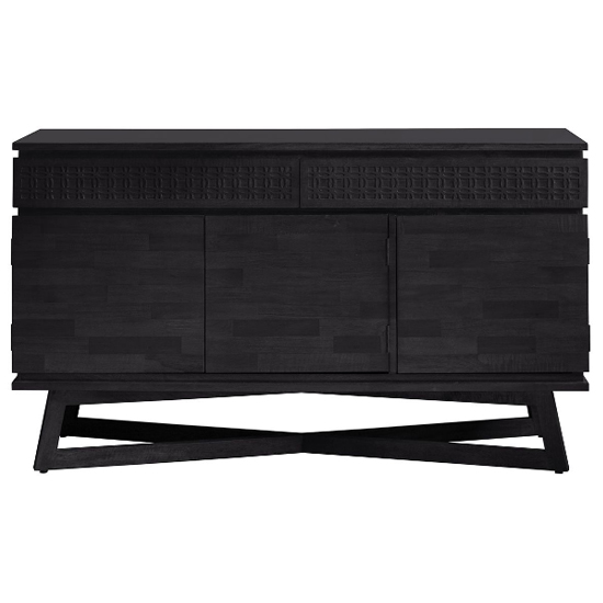 Bahia Wooden Sideboard With 3 Doors In Matt Black Charcoal